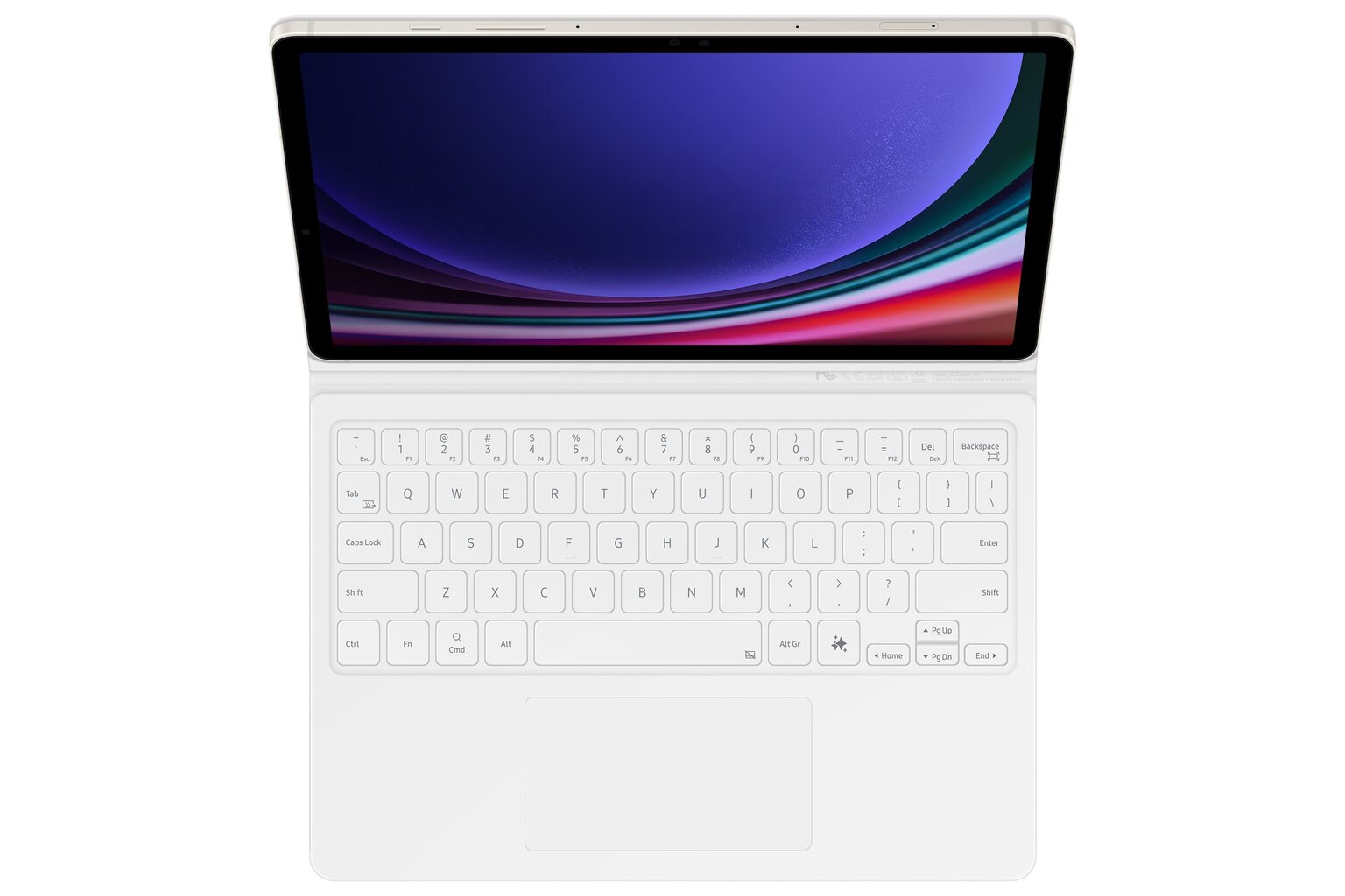 DX725UWE Book Cover Keyboard Samsung Galaxy Tab S9/S9 FE, White hinta ja tiedot | Tablettien kotelot ja muut tarvikkeet | hobbyhall.fi