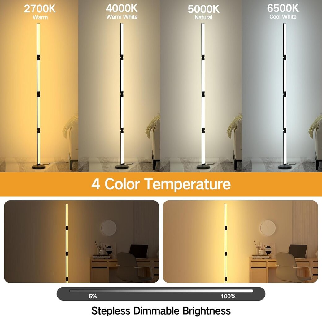 RGB LED-lattiavalaisin RGBIC hinta ja tiedot | Lattiavalaisimet | hobbyhall.fi