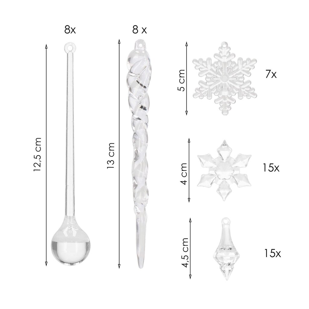 CA0713 JOULUKORISTESETTI 53 KPL. hinta ja tiedot | Juhlakoristeet | hobbyhall.fi