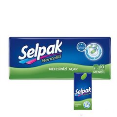 Kertakäyttöiset nenäliinat Selpak Menthol, 4 kerrosta, 10x10 kpl x 1 kpl. hinta ja tiedot | Kosteuspyyhkeet, vanulaput ja vanupuikot | hobbyhall.fi