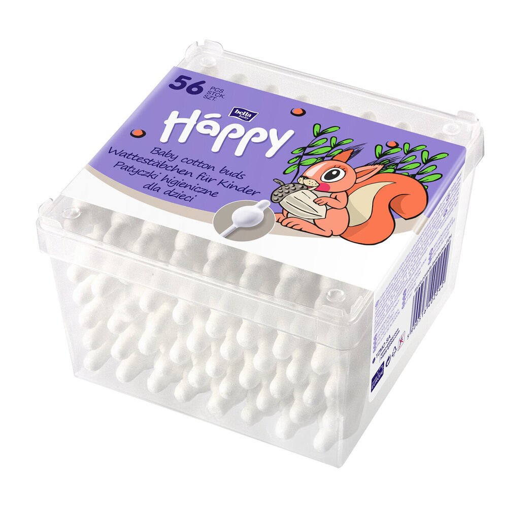 Vauvojen vanupuikot Bella Happy, 6 x 56 kpl hinta ja tiedot | Kosteuspyyhkeet, vanulaput ja vanupuikot | hobbyhall.fi