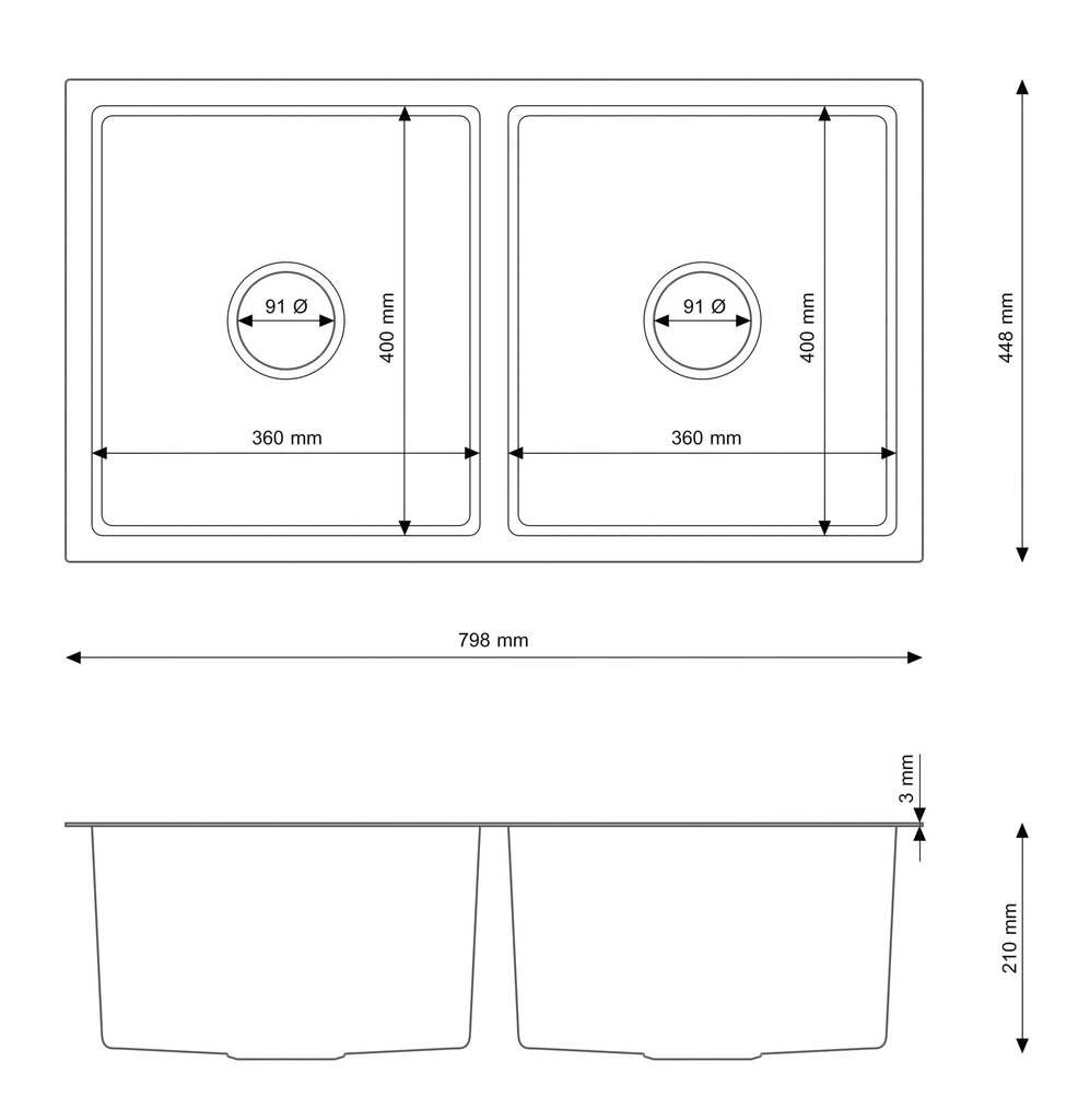 Teräsallas, Granitan, musta hinta ja tiedot | Keittiöaltaat | hobbyhall.fi