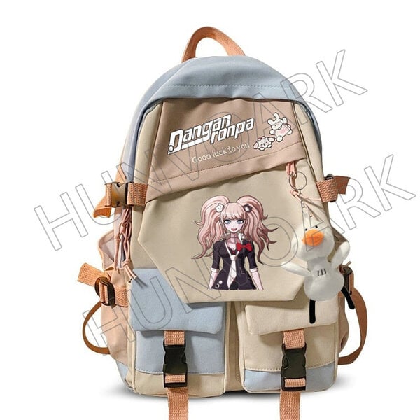 Danganronpa Nanami ChiaKi Reppu Mesh Nainen Mies Opiskelija College School Reppu Tytöt Pojat Iso Patchwork Kannettava Reppu