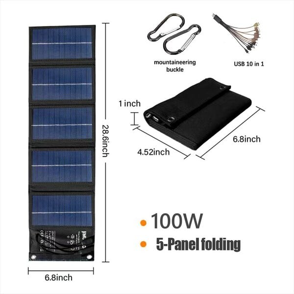 100 W taitettava aurinkopaneeli puhelinlaturi 5 V aurinkokennolevy USB aurinkopaneelit kannettava virtapankki matkapuhelimen hätätilanteeseen