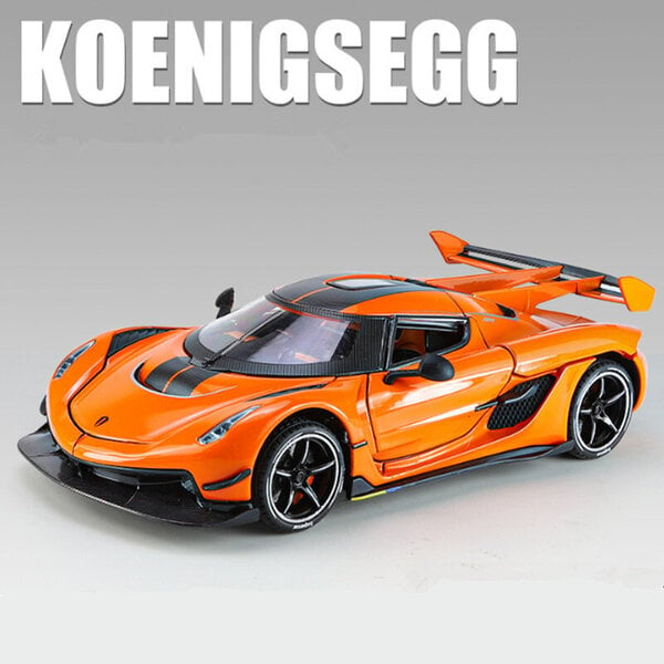 1:24 Koenigsegg Jesko Attack Alloy Urheiluautomalli Diecast Metal Kilpa-automalli Ääni ja kevyt lasten lelulahja