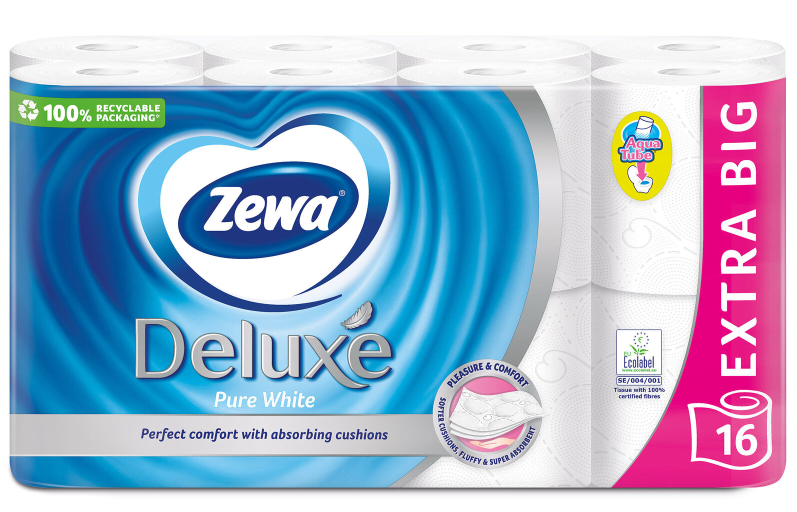 WC -paperi ZEWA Deluxe Pure White, 3 kerrosta, 16 rullaa. hinta ja tiedot | WC-paperit ja talouspaperit | hobbyhall.fi