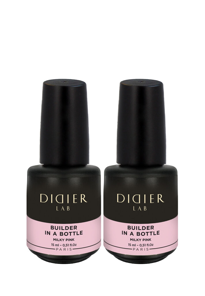 Setti Rakennegeeli pullossa, Didier Lab Builder Gel in a bottle, Milky Pink, 2 x 15ml hinta ja tiedot | Kynsilakat ja kynsienhoitotuotteet | hobbyhall.fi