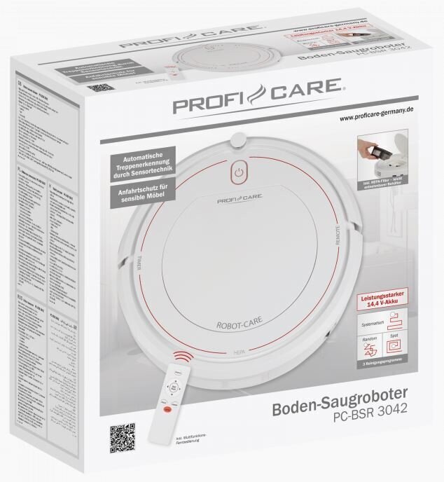 ProfiCare PCBSR3042, valkoinen hinta ja tiedot | Robotti-imurit | hobbyhall.fi