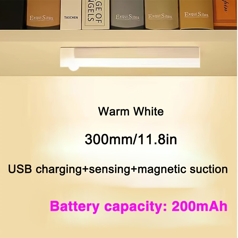 150mAh/200mAh/300mAh LED Liiketunnistin Valo Langaton USB Ladattava Yövalo hinta ja tiedot | Keittiövälineet | hobbyhall.fi