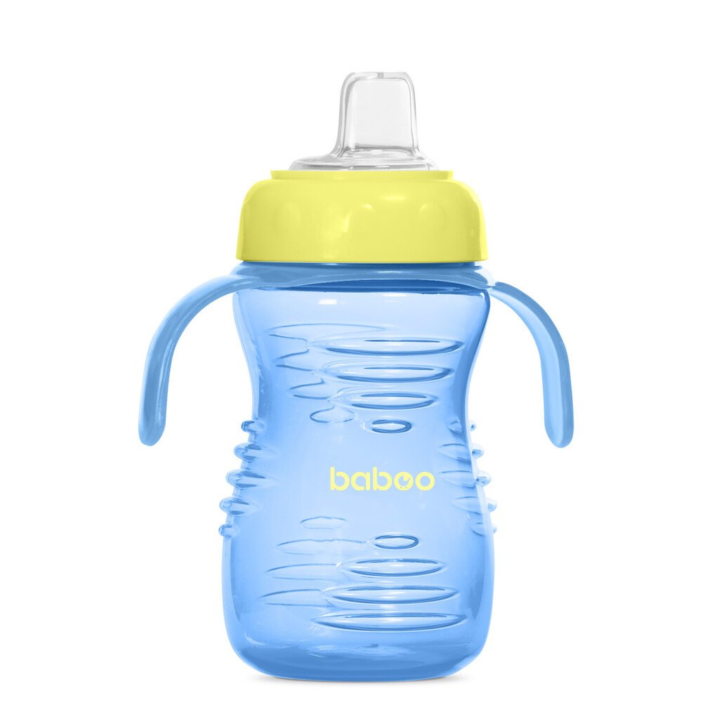 Juomapullo Baboo silikonikannella, 260 ml, +6 kk, sininen hinta ja tiedot | Tuttipullot ja tarvikkeet | hobbyhall.fi