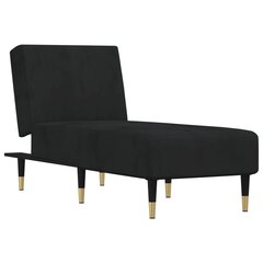 vidaXL Chaise Longue, musta, verhoiltu samettia hinta ja tiedot | Nojatuolit | hobbyhall.fi