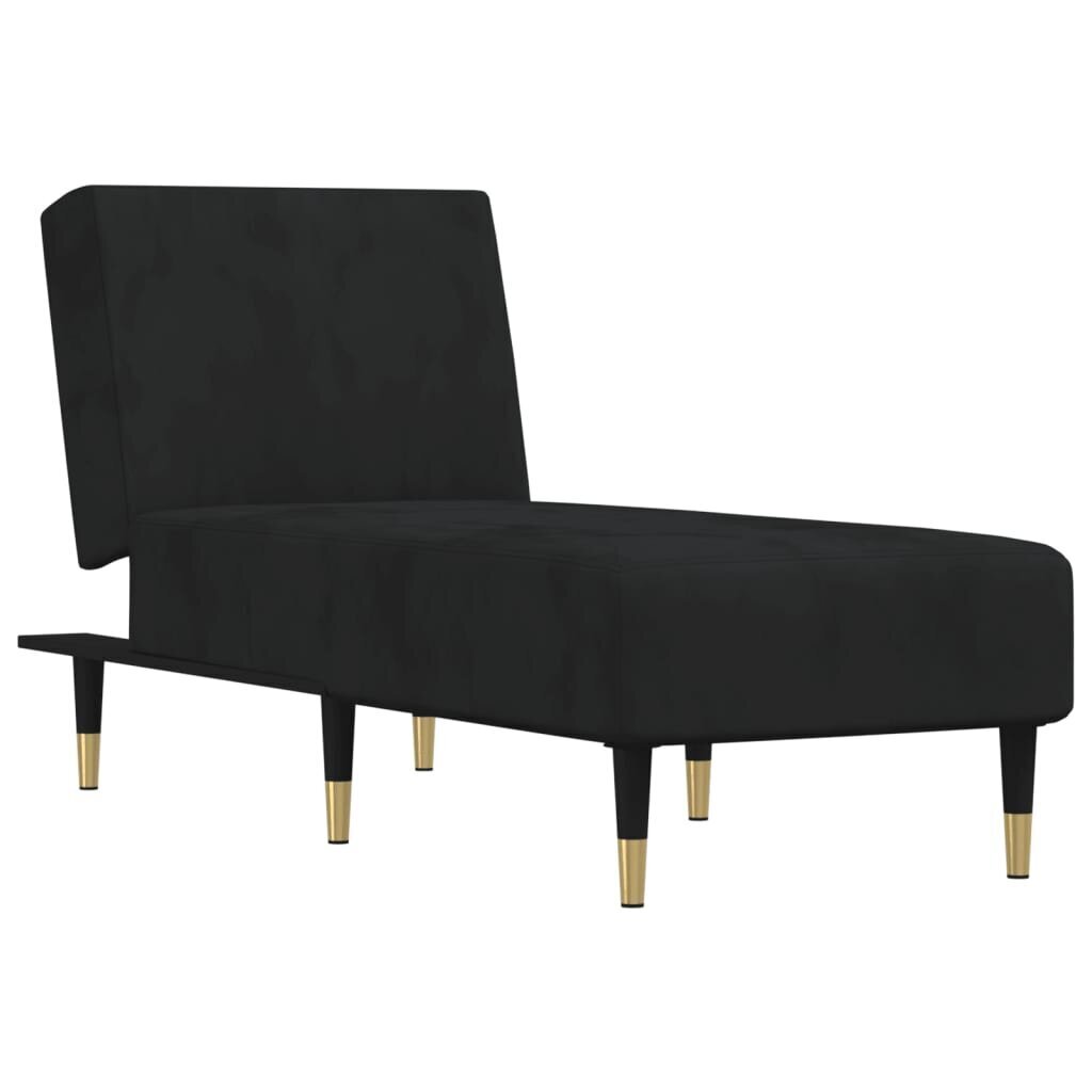 vidaXL Chaise Longue, musta, verhoiltu samettia hinta ja tiedot | Nojatuolit | hobbyhall.fi