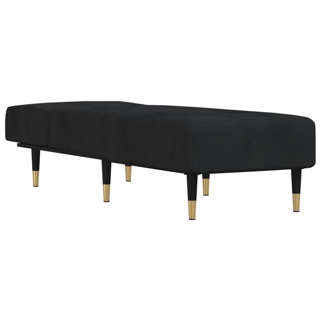 vidaXL Chaise Longue, musta, verhoiltu samettia hinta ja tiedot | Nojatuolit | hobbyhall.fi