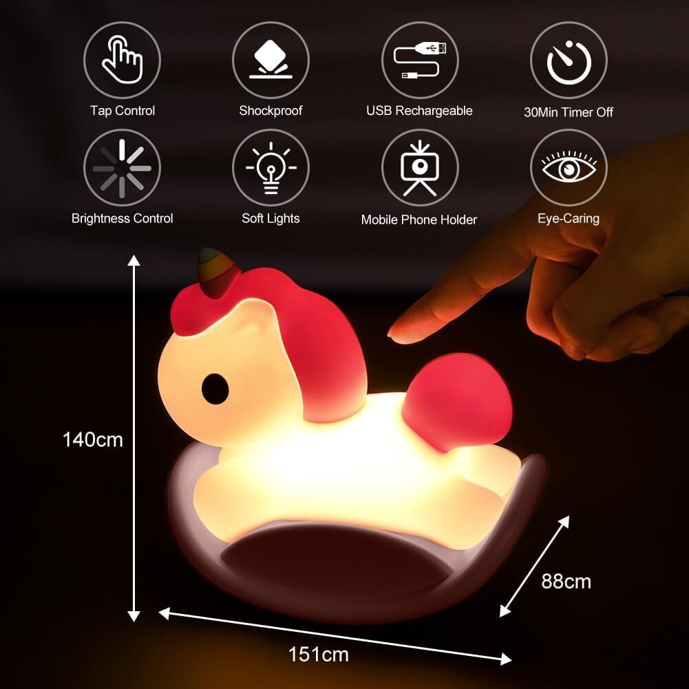 Silikoninen yövalo, lapset, kasviskäyttöinen led-vuodelamppu USB-lataus- ja ajastustoiminto 1200 mAh Kawaii Night Light Baby, kosketuskytkin ja 3-tasoinen kirkkauden säätö matkapuhelimen pidikkeen valolla hinta ja tiedot | Lastenhuoneen valaisimet | hobbyhall.fi