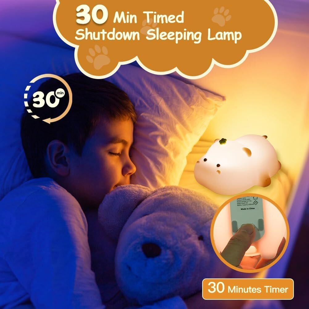 Silikoninen yövalo, lapset, possun led-vuodelamppu USB-lataus- ja ajoitustoiminto 1200 mAh Kawaii Night Light Baby, kosketuskytkin ja 3-tasoinen kirkkauden säätö matkapuhelimen pidikkeen valolla hinta ja tiedot | Lastenhuoneen valaisimet | hobbyhall.fi