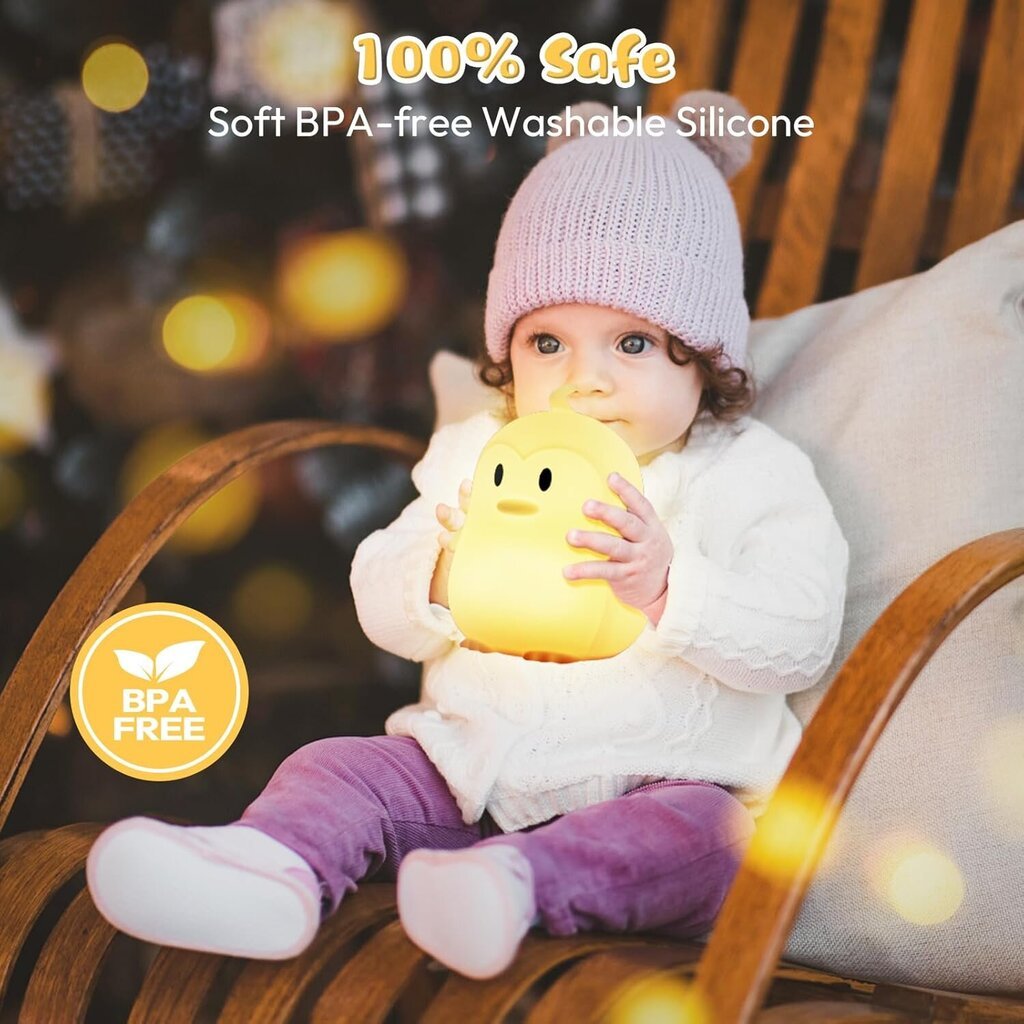 Bear Night Light lapsille, 9-värinen silikonivauvan yövalo kaukosäätimellä, USB-ladattava lasten yövalo, Kawaii-lastenhuoneen sisustus, lahjat tytöille ja pojille (6.1) hinta ja tiedot | Lastenhuoneen valaisimet | hobbyhall.fi