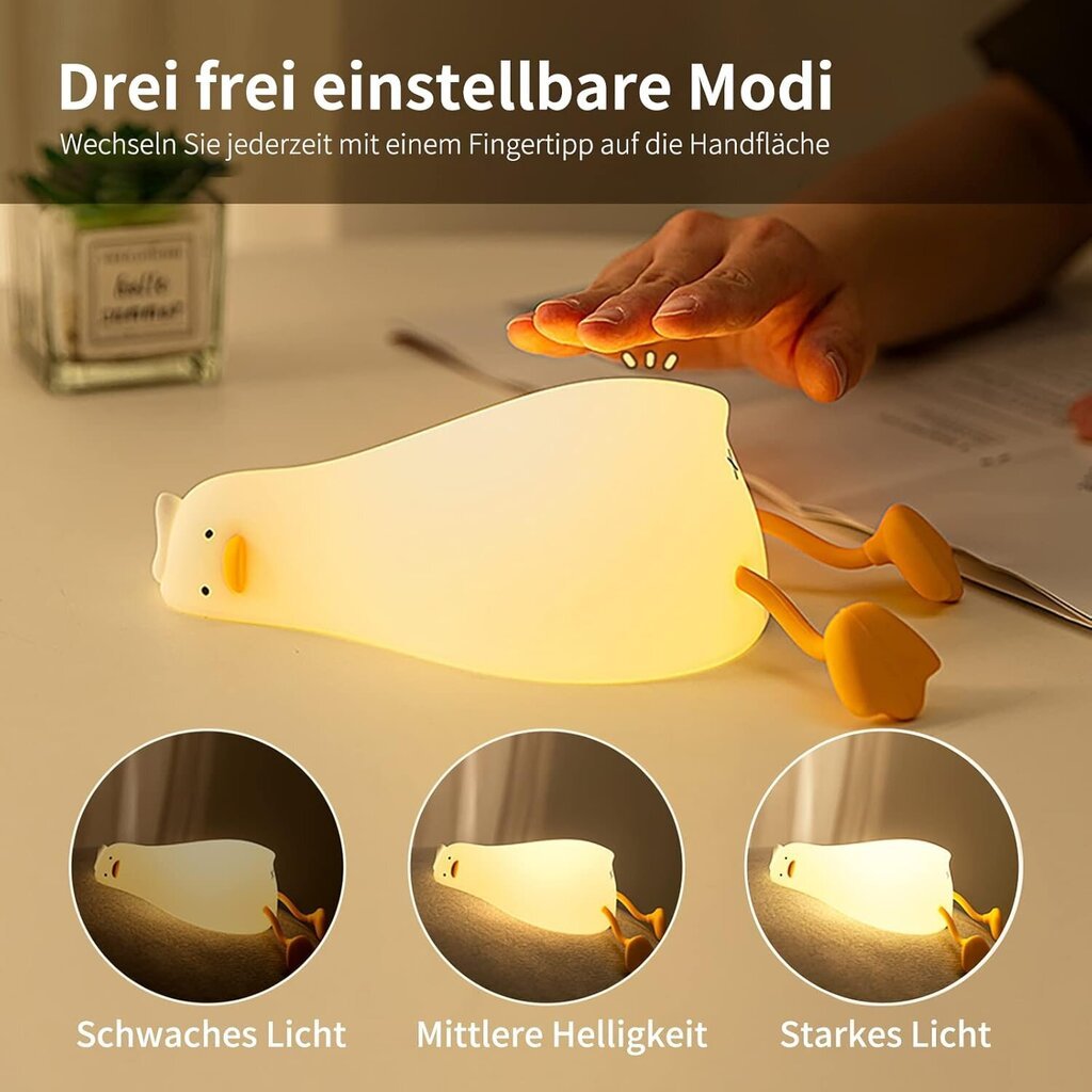 LED Duck Night Light -lapset - 3 valotilaa silikoni Duck Night Light -vauvanlamppu 30 minuutin ajastimella ja kosketusohjauksella USB-lataus yövalaisin 1200 mAh vauvahuoneen sisustukseen hinta ja tiedot | Lastenhuoneen valaisimet | hobbyhall.fi