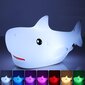 Shark Night Light Kids, 7 väriä vaihtava LED kannettava kosketusvauvan lamppu, USB ladattava silikoni Animal Night Light lapsille päiväkoti taapero (Shark) hinta ja tiedot | Lastenhuoneen valaisimet | hobbyhall.fi