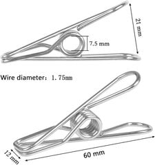 Ruostumattomasta teräksestä valmistettu pyykkipoika 100 kpl 60mm rikkoutumattomat klipsit Kestävä ei ruostu Klipsit hinta ja tiedot | Vaateripustimet ja pukupussit | hobbyhall.fi