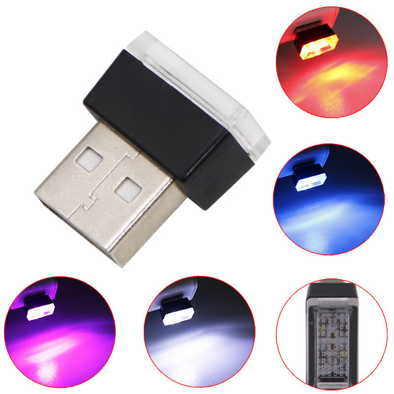 7 Pack Mini USB LED -lamput Auton tunnelman mallinnus neonvalot sisävalot auton koristelu (7 valon väriä) hinta ja tiedot | Lastenhuoneen valaisimet | hobbyhall.fi