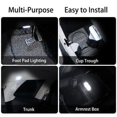 Auton sisävalo 1kpl auton kattovalo LED Car Styling Touch Night Light Mini USB ladattava autovalo (valkoinen) hinta ja tiedot | Lastenhuoneen valaisimet | hobbyhall.fi