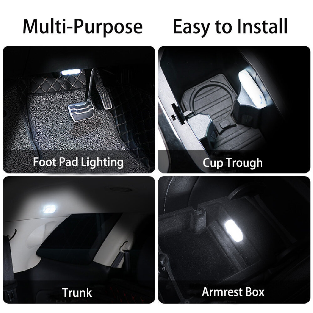 Auton sisävalot 1kpl auton kattovalo LED Car Styling Touch Night Light Mini USB ladattava autovalo (vaaleanpunainen violetti) hinta ja tiedot | Lastenhuoneen valaisimet | hobbyhall.fi