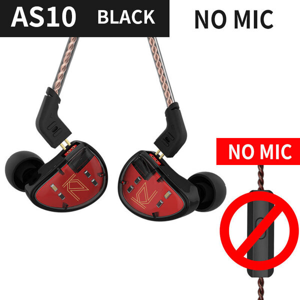 KZ AS10 5BA Driver In Ear Monitor Kuulokkeet HIFI Langalliset nappikuulokkeet Kuulokkeet Musiikkipelikuulokkeet KZ ZS10 Pro KZ BA10 AS10 ZSN Pro