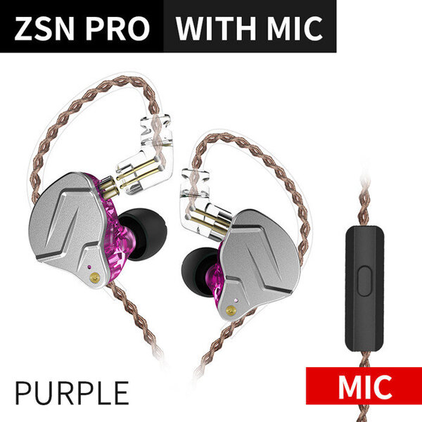 KZ ZSN Pro 1BA+1DD Hybriditekniikka HIFI Basso Nappikuulokkeet Metalliset korvakuulokkeet Bluetooth-kuulokkeet Urheilumelua vaimentavat kuulokkeet