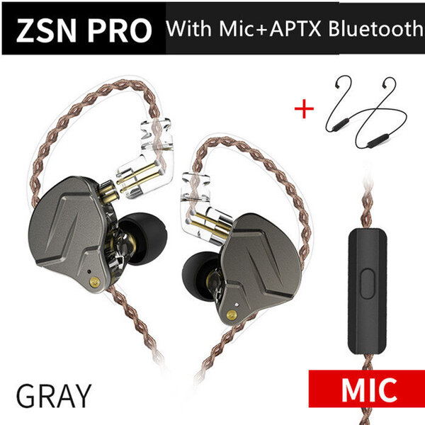 KZ ZSN Pro 1BA+1DD Hybriditekniikka HIFI Basso Nappikuulokkeet Metalliset korvakuulokkeet Bluetooth-kuulokkeet Urheilumelua vaimentavat kuulokkeet