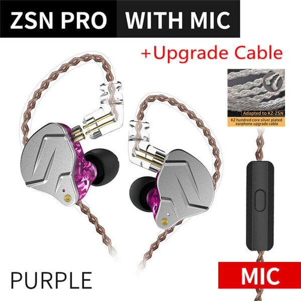 KZ ZSN PRO 1BA+1DD Hybriditekniikka HIFI Metalliset korvakuulokkeet Basso Nappikuulokkeet Sport Melua vaimentavat kuulokkeet ZST X AS10 ZS10 ST1