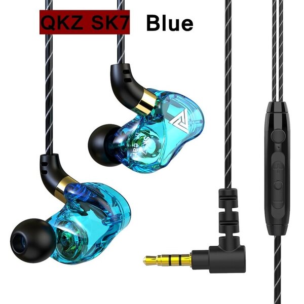 QKZ AK6 SK7 Kupariohjain HiFi Langalliset kuulokkeet MIC Sport Running Kuulokkeet Basso Stereokuulokkeet Musiikki Kuulokkeet fone de ouvido