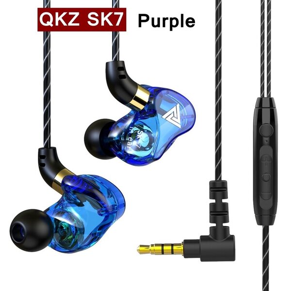 QKZ AK6 SK7 Kupariohjain HiFi Langalliset kuulokkeet MIC Sport Running Kuulokkeet Basso Stereokuulokkeet Musiikki Kuulokkeet fone de ouvido