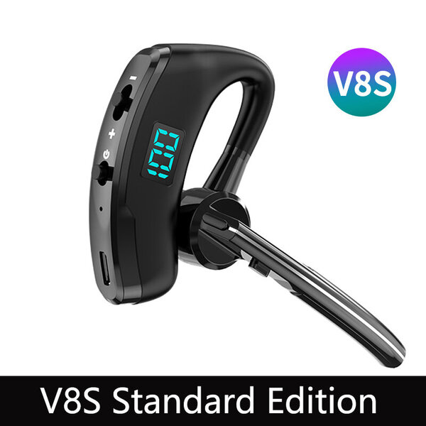 V8S/V9S-kuulokkeet Bluetooth 5.0 Business Handsfree Langattomat kuulokkeet Stereo Vedenpitävät Urheilunappikuulokkeet Haedset mikrofonilla