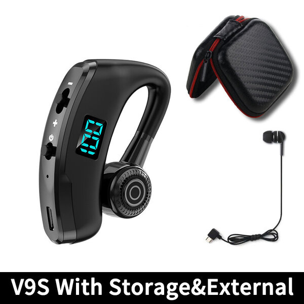 V8S/V9S-kuulokkeet Bluetooth 5.0 Business Handsfree Langattomat kuulokkeet Stereo Vedenpitävät Urheilunappikuulokkeet Haedset mikrofonilla