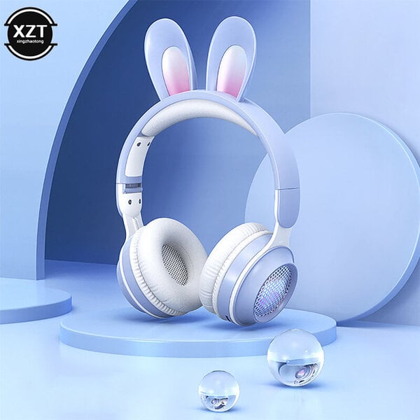 Uudet langattomat kuulokkeet RGB Rabbit Ears -kuulokkeet mikrofonilla Söpöt tytöt musiikki Bluetooth-kuulokkeet lasten pelaajille