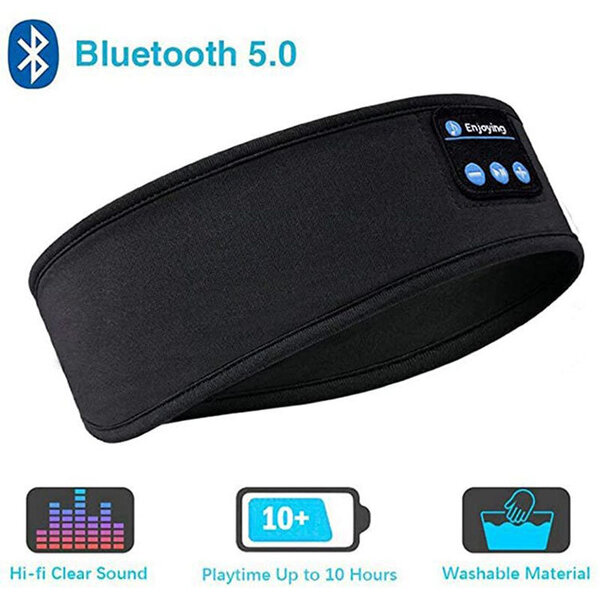 Sleeping Mask Eye Mask Headset pääpanta Pehmeä Joustava Mukava Langaton Musiikki Bluetooth Headset Silmänaamari sivuun nukkuville