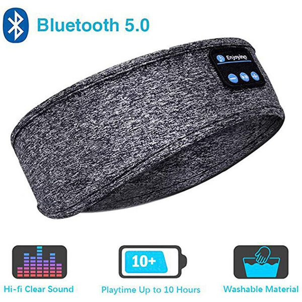 Sleeping Mask Eye Mask Headset pääpanta Pehmeä Joustava Mukava Langaton Musiikki Bluetooth Headset Silmänaamari sivuun nukkuville