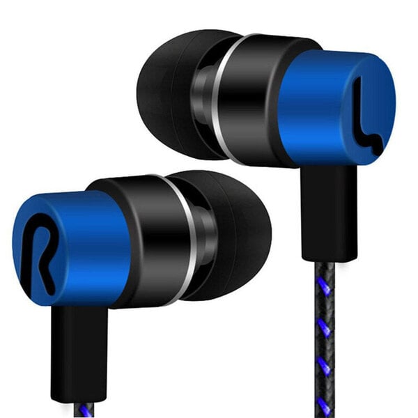 Kuulokkeet Langalliset nappikuulokkeet puhelimille Universaalit 3,5 mm In-Ear stereokuulokkeet kannettavalle tietokoneelle Älypuhelin kuuloke Nylon Weave Cable