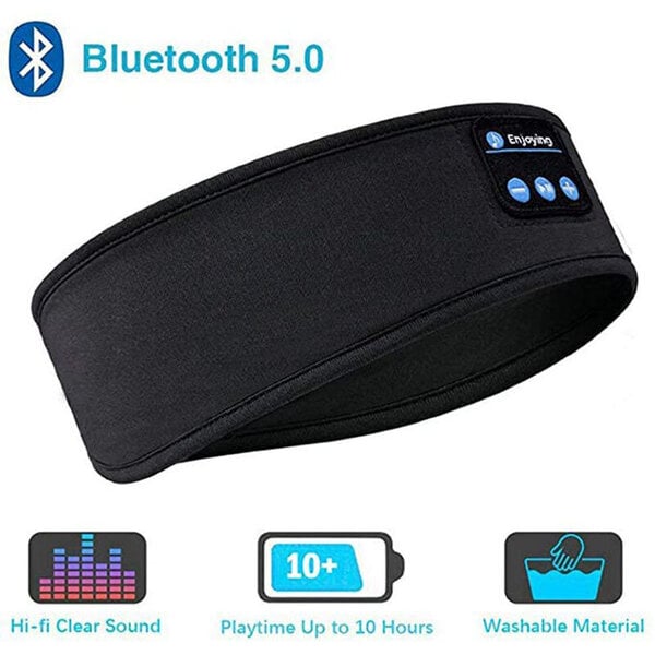 Langattomat Bluetooth-kuulokkeet Sleep Eye Mask Headset Pehmeä Jousto Mukava Urheilu Sanka Bluetooth Musiikkikuulokkeet