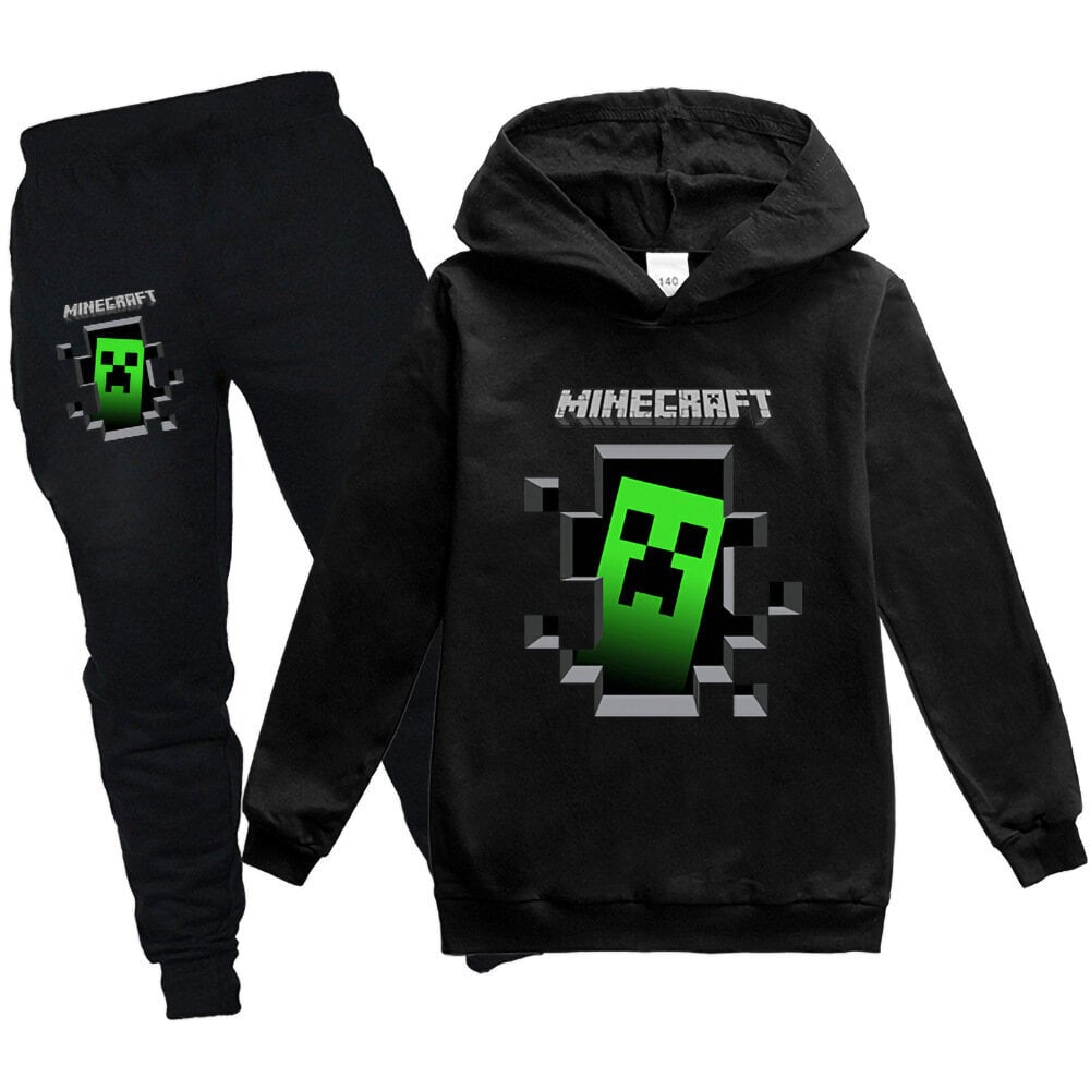 MINECRAFT Boys Girls rento huppari lenkkeilyhousut 2-osainen setti, urheilupuku 5-13-vuotiaille teini-ikäisille hinta ja tiedot | Poikien kokoasut ja setit | hobbyhall.fi