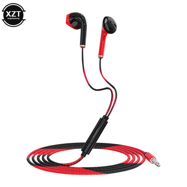 U24 langalliset kuulokkeet Stereo 3,5mm IN-Ear Juokseva Musiikki Peli Melunvaimennus Kuulokkeet Mikrofonilla Matkapuhelimeen Mobiili PC PAD Kannettava