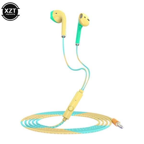 U24 langalliset kuulokkeet Stereo 3,5mm IN-Ear Juokseva Musiikki Peli Melunvaimennus Kuulokkeet Mikrofonilla Matkapuhelimeen Mobiili PC PAD Kannettava