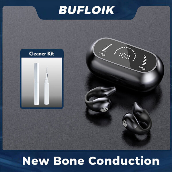 Bone Conduction Bluetooth-kuulokkeet Open Ear Clip -langattomat kuulokkeet mikrofonilla urheilukuulokkeet Androidille ja iPhonelle