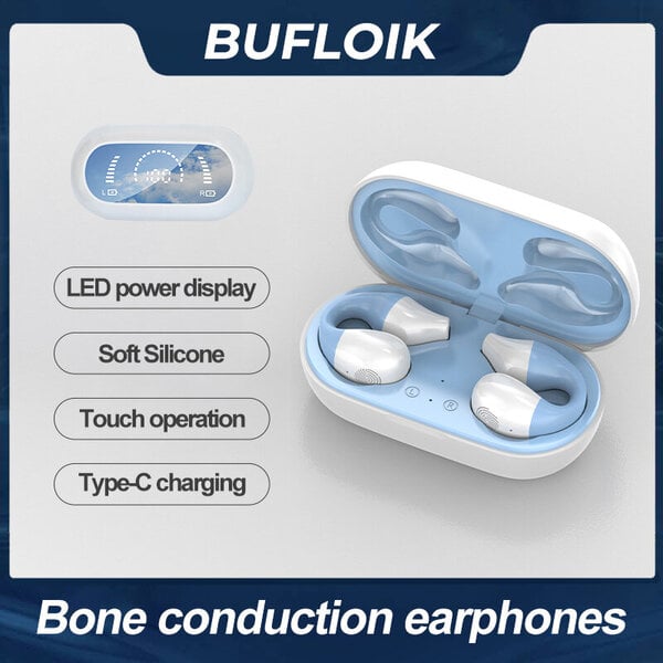 Bone Conduction Bluetooth-kuulokkeet Open Ear Clip -langattomat kuulokkeet mikrofonilla urheilukuulokkeet Androidille ja iPhonelle