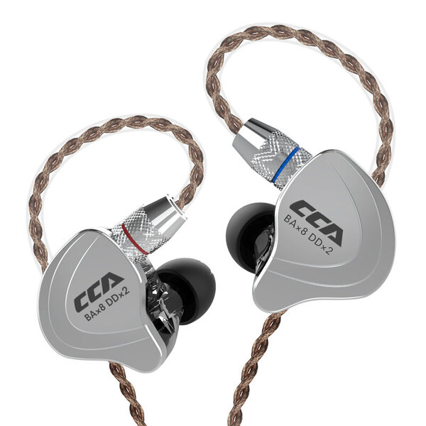 CCA C10 Kuulokkeet 4BA 1DD Hybriditekniikka HiFi In Ear Music DJ Gamer Sport -kuulokkeet 3,5 mm kullattu pistoke irrotettava kaapeli