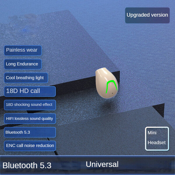 Näkymättömät minikuulokkeet Bluetooth 5.3 -korvakuulokkeet TWS Langattomat kuulokkeet ENC-kohinanvaimennus HiFi-kuulokkeet mikrofonilla