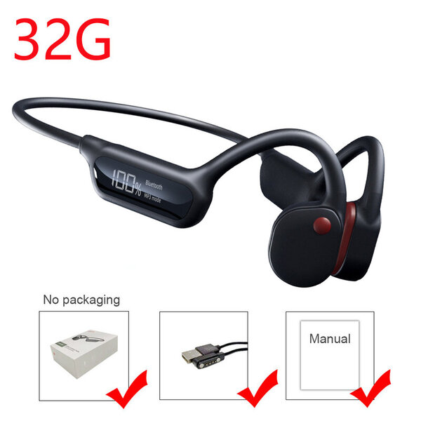 Bone Conduction -kuulokkeet IPX8 vedenpitävät uimakuulokkeet 32G MP3-soitin Bluetooth 5.3 HIFI Bass Sports Langattomat kuulokkeet