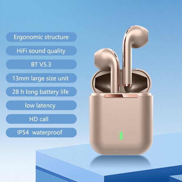 Bluetooth 5.3 -kuulokkeet ja kuulokkeet urheilu langattomat korvatyynyt J18 TWS -kuulokkeet Blue Tooth Mini True Stereo Air -kuulokkeet