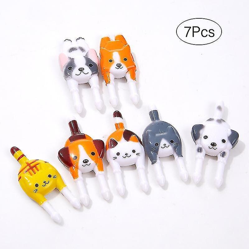 7 kpl Mini Animal Picks Välipalakakku Jälkiruoka Ruoka Hedelmä Haarukat Bento-tarvikkeet hinta ja tiedot | Pehmolelut | hobbyhall.fi