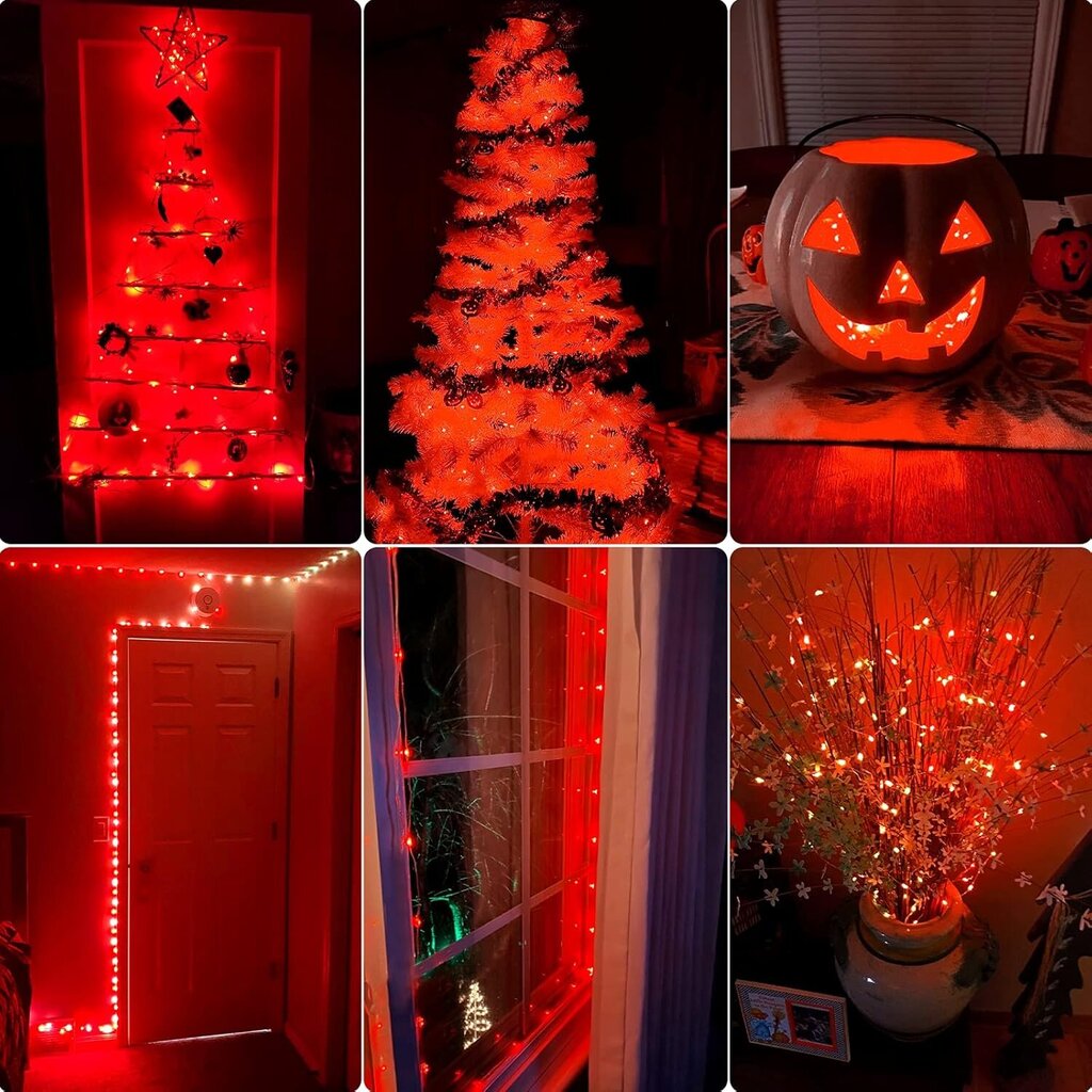 Punaiset Fairy Lights, 3M/10ft 30LED Halloween Decoeration valot, Paristo-oranssi merkkivalo Halloweeniin,joulukoristeet hinta ja tiedot | Pehmolelut | hobbyhall.fi